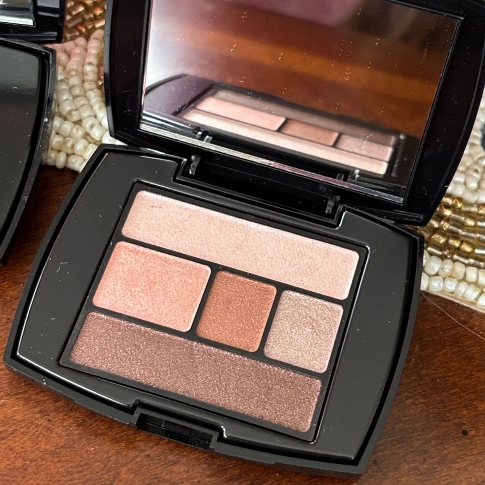 Brand New Lancome Bundle Brightening Eye Shadow Liner Palette Powder Blush Pouch
